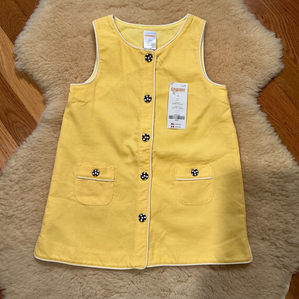 Gymboree yellow sleeveless mod shift dress